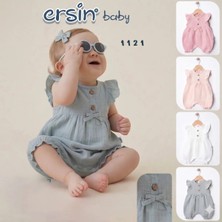 Ersin Bebe Kız Bebek Müslin Tulum 3-6 Aylık - Pembe