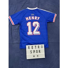 Belirtilmemiş Henry Fransa 98 Dünya Kupası Özel Tasarım Kısa Kol Nostalji Forma / Henry Retro Forma