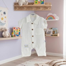 Ersin Bebe Erkek Bebek Müslin Tulum 3-6 Aylık - Ekru