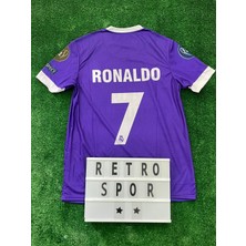 Belirtilmemiş Ronaldo Mor Renk 2017 Sezonu Kısa Kol Real Madrid Nostalji Forma / Cristiano Ronaldo Retro Forma
