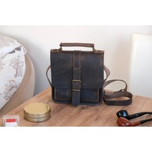 LWA Leather Eskitilmiş Deri Boru Şeklinde Postacı Çantaları, El Yapımı Boru Şeklinde Omuz Çantaları 6 Borulu