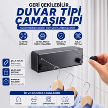 Trend Store Geri Çekilebilir Çelik Çamaşır Asma Ipi 4,2 Metre 20 kg Çamaşır Kurutma Ipi Çamaşır Askılığı