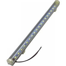 ÜÇLER 12V Floresan Tavan Lambası 18 Ledli Anahtarlı Beyaz (Şeffaf Cam) (27 Cm)