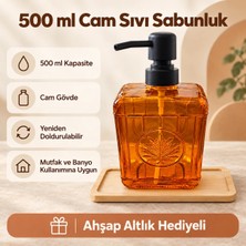 PratikBir Amber Cam Sıvı Sabunluk - 500 ml
