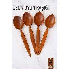 Dorasan Uzun Oyun Kaşığı Halk Oyunu Kaşığı - Kına Kaşığı Uzun Saplı Zeybek Oyun Kaşığı 4 Adet
