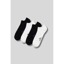 Erkek 4'lü Paket Pamuk Sneaker Görünmez Çorap Çok Renkli