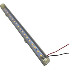 YLZ 12V Floresan Tavan Lambası Ledli Anahtarlı Sarı (Şeffaf Cam) (30 Cm)