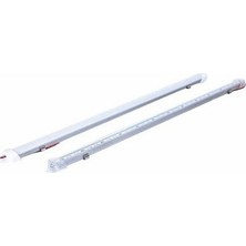 ÜÇLER 24V Floresan Tavan Lambası 66 Ledli Anahtarlı Beyaz (Şeffaf Cam) (94 Cm)