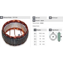 24V ALTERNATÖR STATÖR 80 A (4 UÇLU) (KLİMALI) ISUZU CHAMPION TURKUAZ