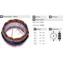 24V Alternatör Statör Bosch Tipi 80 A (6 Uçlu-Tırnaklı) Mercedes Actros/atego/axor