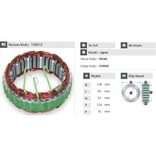 12V ALTERNATÖR STATÖR HITACHI TİPİ 50 A (3 UÇLU) KIA BESTA/CERES/SEPHIA-MITSUBISHI PAJERO