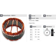 12V ALTERNATÖR STATÖR VALEO TİPİ 120 A (3 UÇLU)
