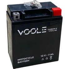 Voole 12V 7 Ah Motosiklet Aküsü Carbon-X (113*70*130 Mm) (YTX7L-BS)