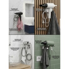 Eyzo Home Saç Kurutma Makinesi Standı Siyah Metal ve Paslanmaz