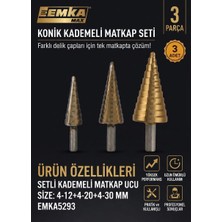 Genel Tedarik 3 Kademeli Matkap Ucu Seti 4-12/4-20/4-30 mm