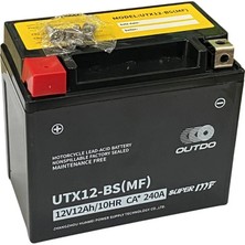 YLZ Outdo 12V 12 Ah Motosiklet Aküsü Agm Tech 240 A (En) (150*86*130 Mm) (YTX12-BS) (UTX12-BS-MF)