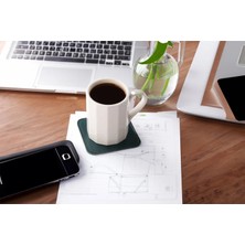 LWA Leather Hakiki Deri 6'lı Bardak Altlığı Seti - El Yapımı Bitkisel Tabaklanmış Deri Bardak Altlığı 10 x 10 cm Zümrüt Yeşili