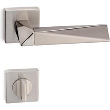 System Plus Agate Kapı Kolu Seti Wc (Banyo) Tipi Nikel Mat