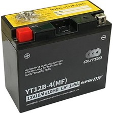 YLZ Outdo 12V 10 Ah Motosiklet Aküsü Agm Tech 185 A (En) (150*70*130) (YT12B-BS) (YT12B-4-MF) (3.12 Kg)