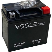 Voole 12V 5 Ah Motosiklet Aküsü Carbon-X (113*70*105 Mm) (YTX5L-BS)