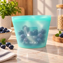 Le Murano Mood 250 ml Kilitli Silikon Saklama Torbası, %100 Platinum Silikon Bpa Içermez, Tekrar Kullanılabilir Gıda Saklama Kabı, Atıştırmalık ve Yiyecek Saklama, LM0005/24