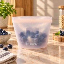 Le Murano Mood 250 ml Kilitli Silikon Saklama Torbası %100 Platinum Silikon Hafif ve Kompakt Tasarım Bpa Içermez, Tekrar Kullanılabilir Gıda Saklama Kabı