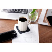 LWA Leather Hakiki Deri 6'lı Bardak Altlığı Seti - El Yapımı Bitkisel Tabaklanmış Deri Bardak Altlığı 10 x 10 cm Lacivert