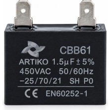 Artico CBB61 1.5 Μf 450V Kare Kondansatör