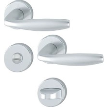 Hoppe New York Kapı Kolu Seti Wc (Banyo) Tipi Gümüş Gri