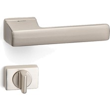 System Plus Coral Kapı Kolu Seti Wc (Banyo) Tipi Nikel Mat