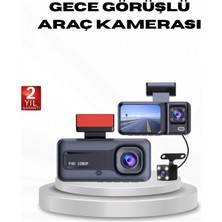 Marsilyan Full Hd Üç Kameralı Araç Kamerası G-Sensörlü ve Gece Görüşlü