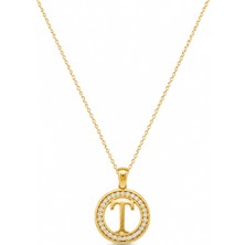 Defne Silver T Harfi Planet Kolye