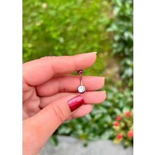 Defne Silver Cerrahi Çelik Tektaş Göbek Piercing