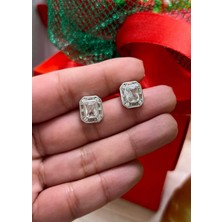 Defne Silver Baget Taşlı Küpe