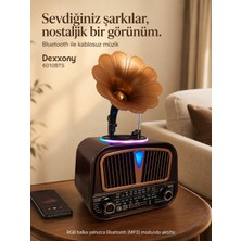 Dexxony Elite 6010BTS Güneş Panelli Bluetooth Nostaljik Gramofon Radyo