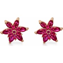 Defne Silver Pembe Lotus Küpe