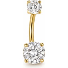 Defne Silver Titanyum Taşlı Göbek Piercing