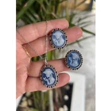 Defne Silver Italyan Cameo Set