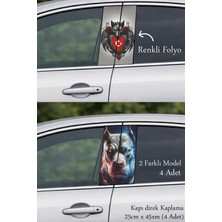 Automod Spor Görünüm Kapı Folyo Baskılı Sticker 2 Farklı Model - 4 Adet