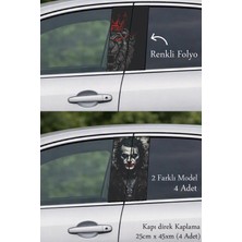 Automod Aracınız Için Şık Bir Dokunuş Kapı Direk Folyo Sticker Etiket 2 Farklı Model - 4 Adet
