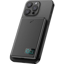 Elif Asya Ceyiz Tekstil Newface PW595 5.000 Mah Dijital Göstergeli 20W Type-C ve 15W Kablosuz Şarj Pd Hızlı Şarj Magsafe Powerbank - Siyah