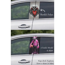 Automod Şık Tasarım Kapı Folyo Baskılı Sticker 2 Farklı Model - 4 Adet
