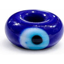 Defne Silver Lacivert Gözlü Silindir Murano Cam Charm