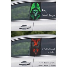 Automod Aracınıza Şık Bir Detay Kazandıran Direk Kaplama Folyo Baskı 2 Farklı Model - 4 Adet