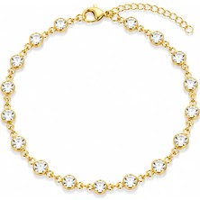 Defne Silver Tiffy Taşlı Halhal