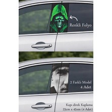 Automod Agresif Tasarım Kapı Folyo Baskılı Sticker 2 Farklı Model - 4 Adet