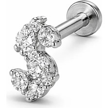 Defne Silver Gümüş Dolar Piercing