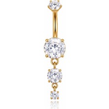 Defne Silver Titanyum Tektaş Sallantılı Göbek Piercing