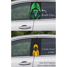 Automod Özel Tasarım Kapı Folyo Baskılı Sticker 2 Farklı Model - 4 Adet