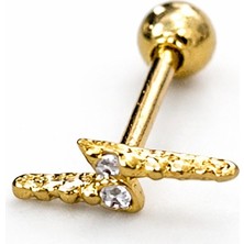 Defne Silver Gümüş Şimşek Piercing